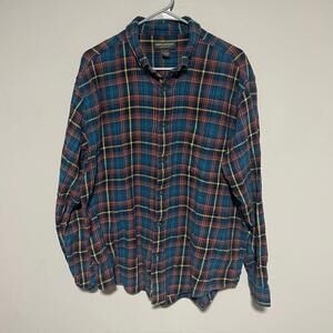 John Bartlett Colorful Plaid Men's button down Shirt size XL